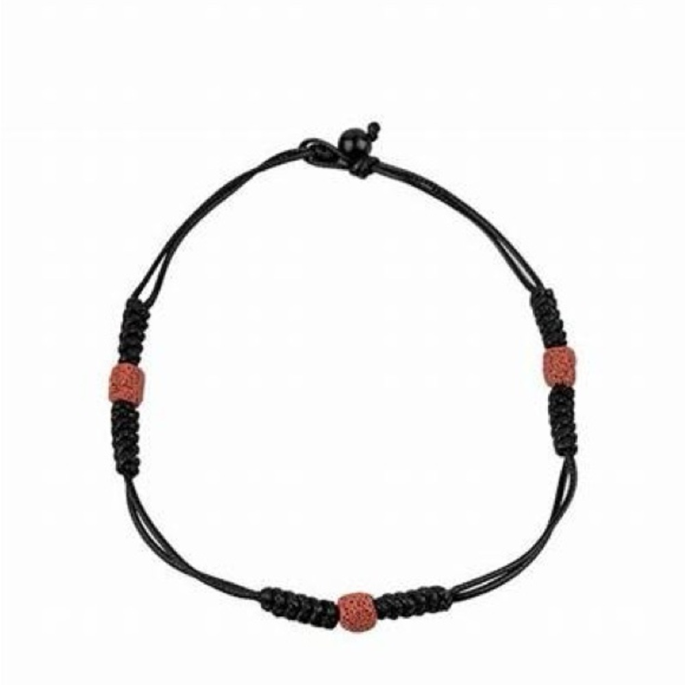 Urban black and red stone short necklace.